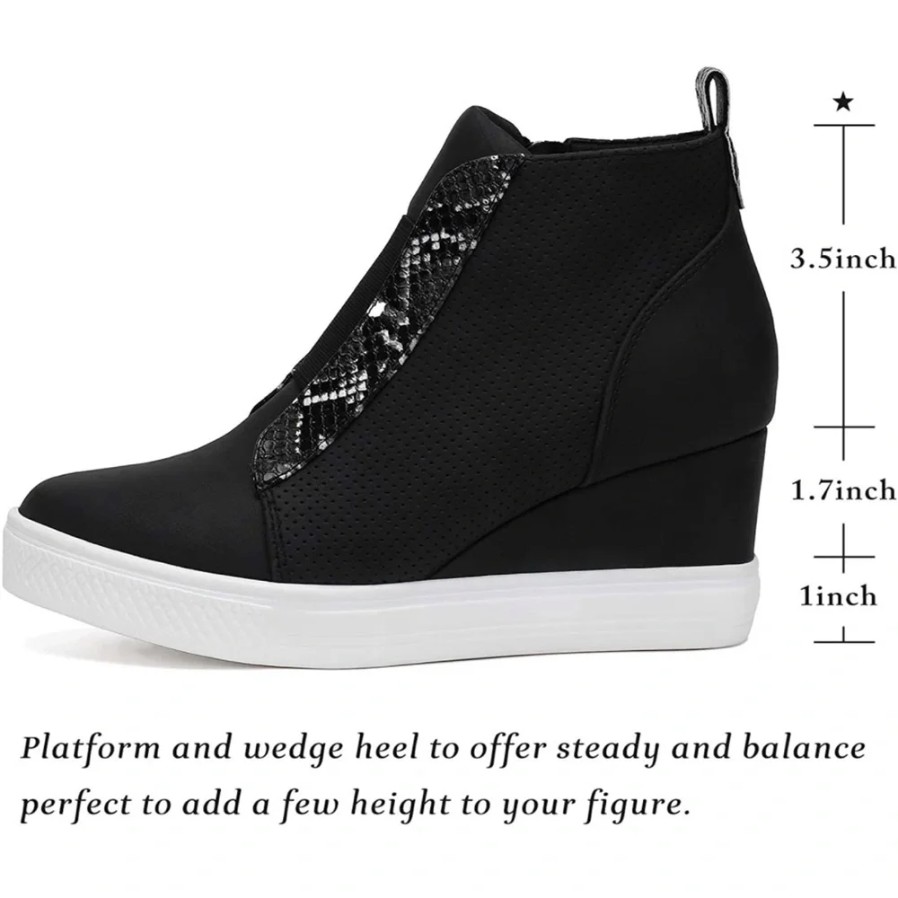 Katliu Animal Print Platform Wedge Sneakers - Picture 5 of 10